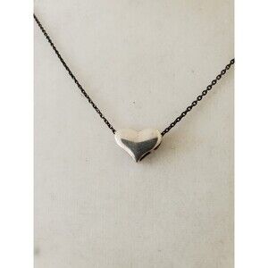 Baroni Sterling Silver Heart Pendant Necklace Dainty Fine Chain Stamped 8"